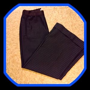 Bailey 44 Blue and White Pinstripe Wide/Barrel Dress Pants w/Mock Pockets